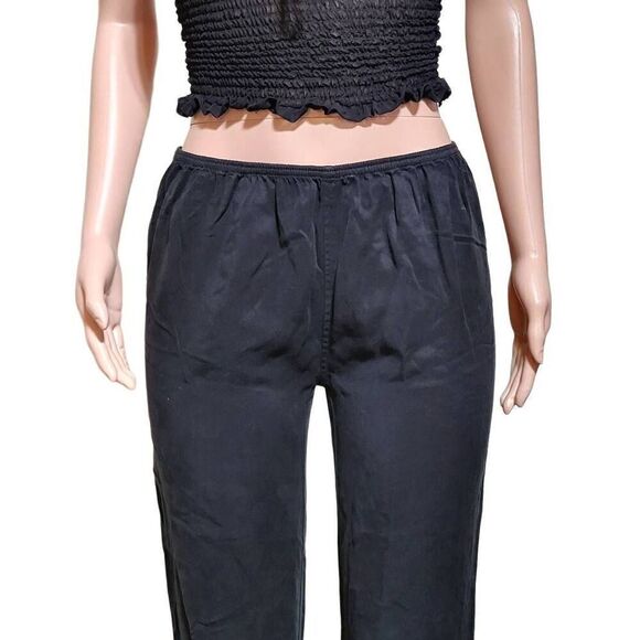 Pulp black tencel pull-on elastic waist pants S - Picture 3 of 6